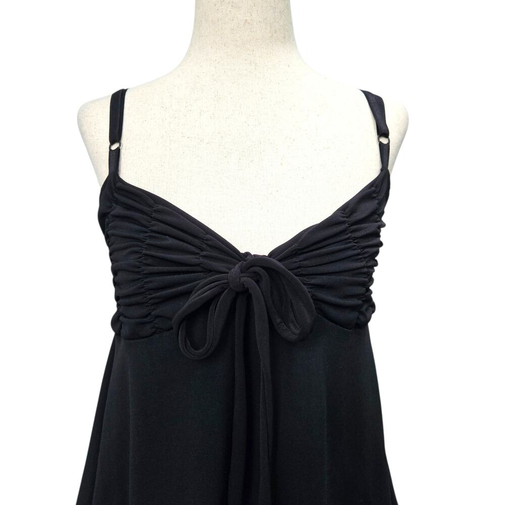 Y2k Euro Asymmetrical Cami Top Black Lacey - Small - Picture 3 of 5
